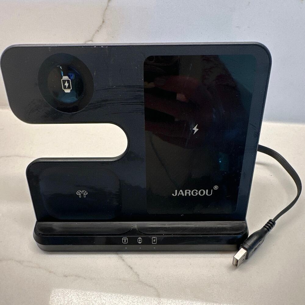 Jargou 3 in 1 Charging Station for Apple Wireless Charger for iPhone AirPods